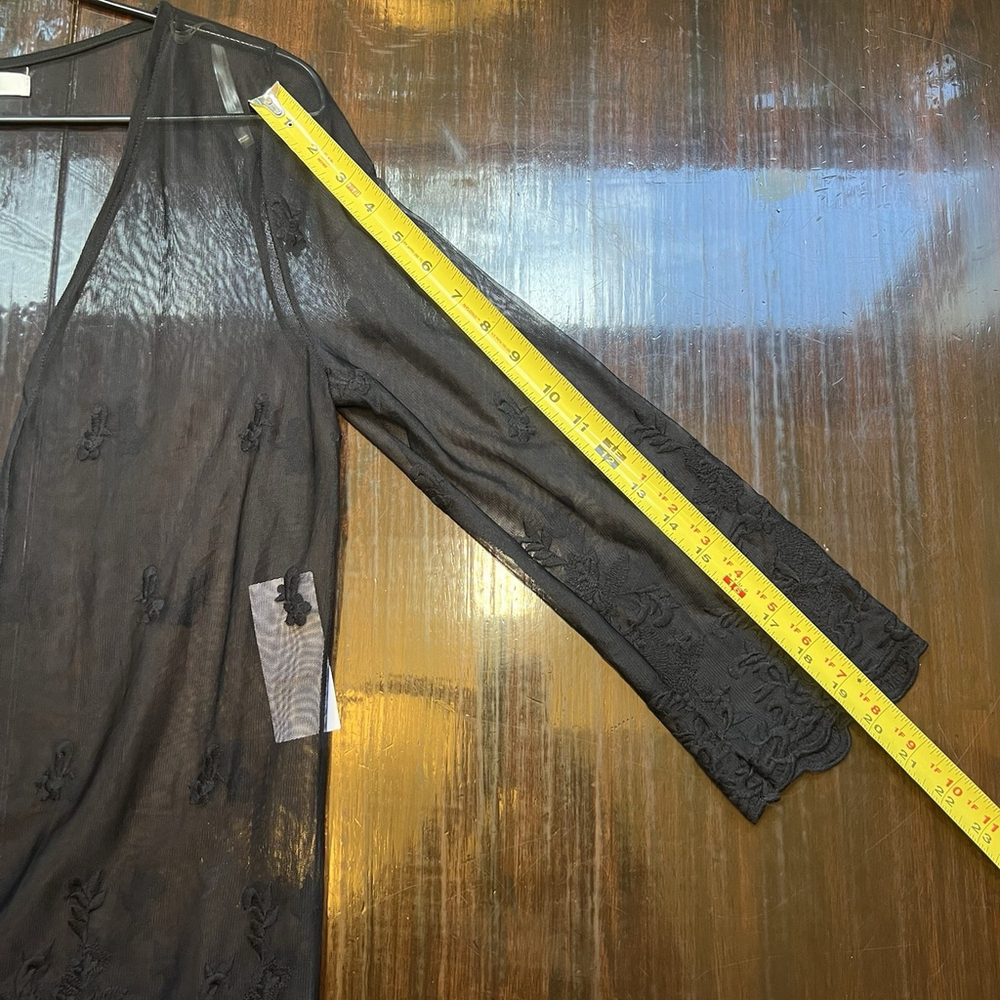 Active USA Cover Up Kimono Sheer Floral Black Woman’s Size Small NWT - Picture 13 of 15